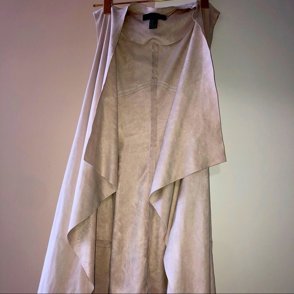 Forever 21 Jackets & Blazers - Long Tan Suede Open Cardigan🍁🍁